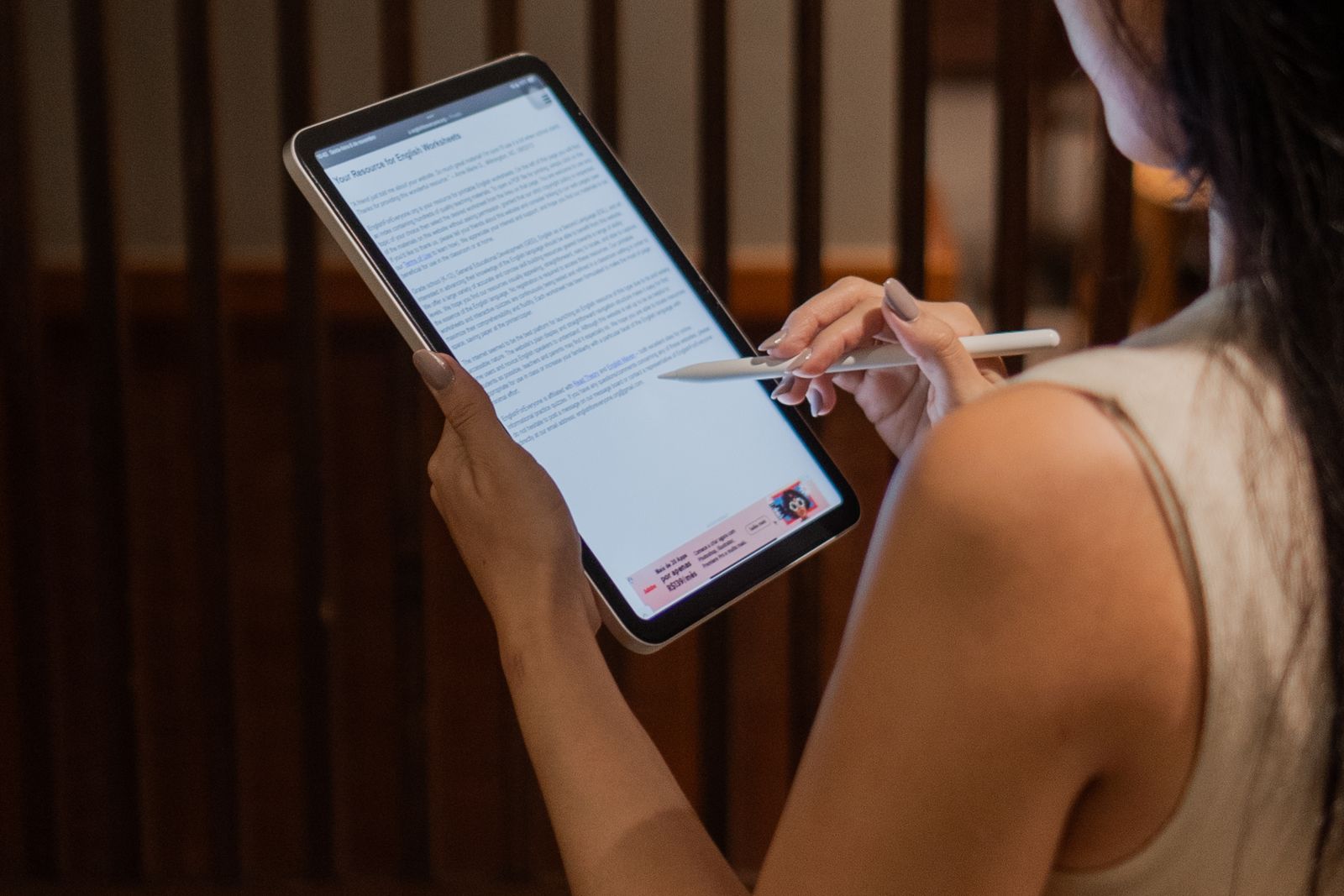 A couple browsing a venue website on a tablet