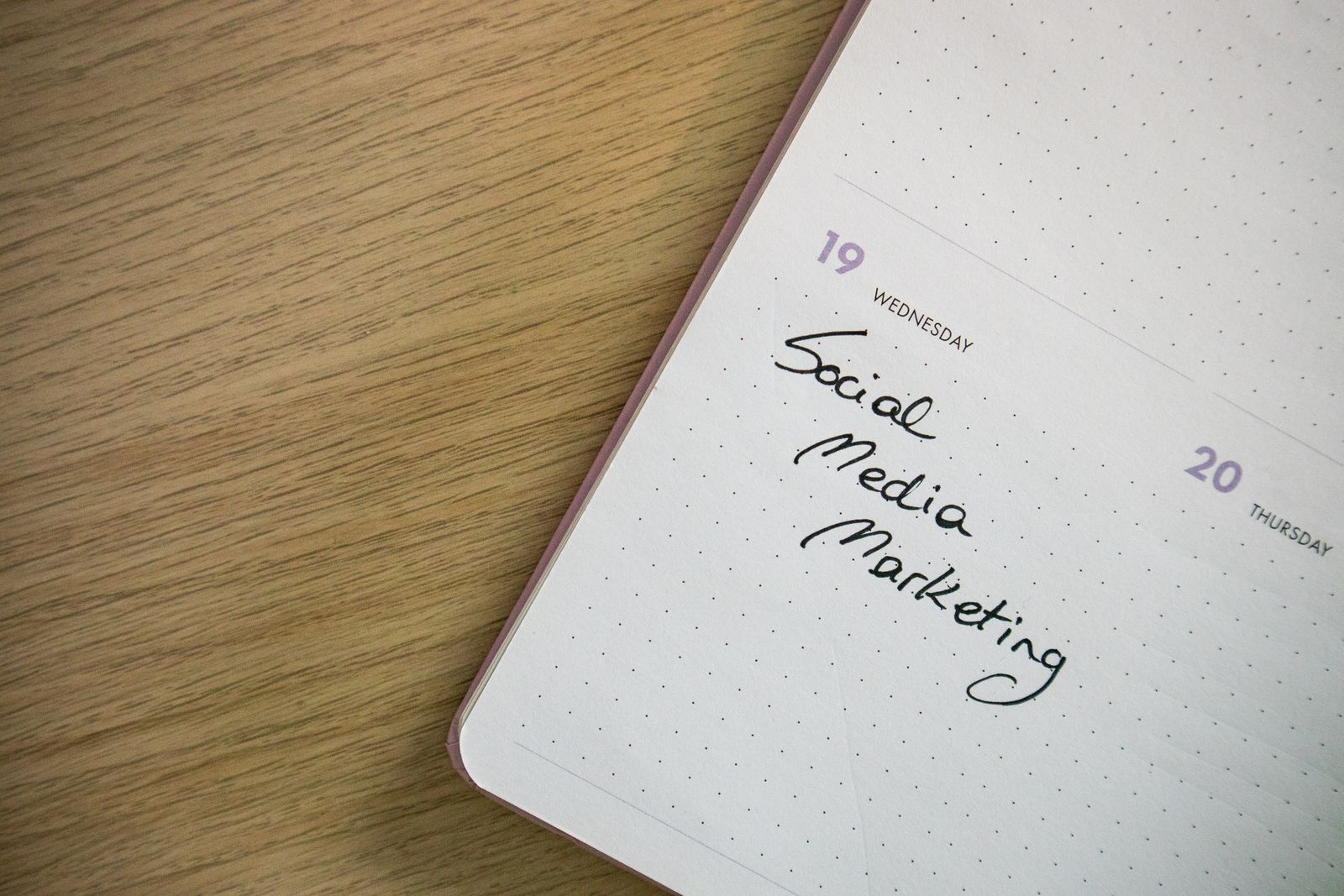 Close-up of a Handwritten Note in a Calendar
