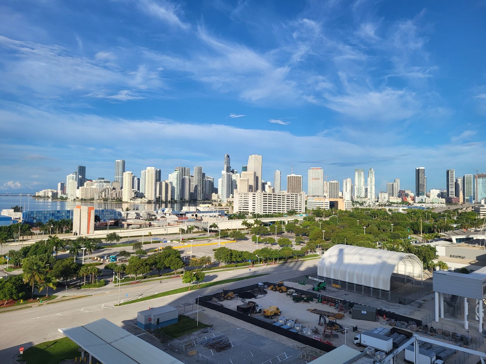 The downtown Miami skyline on a clear day