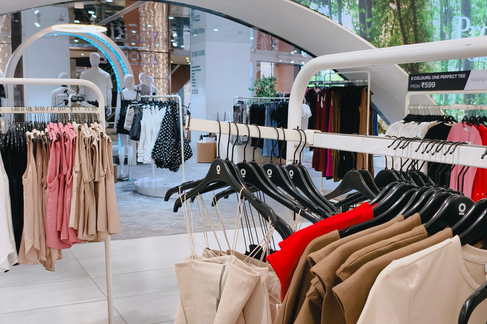 Modern Fashion Store Interior With Clothing Racks