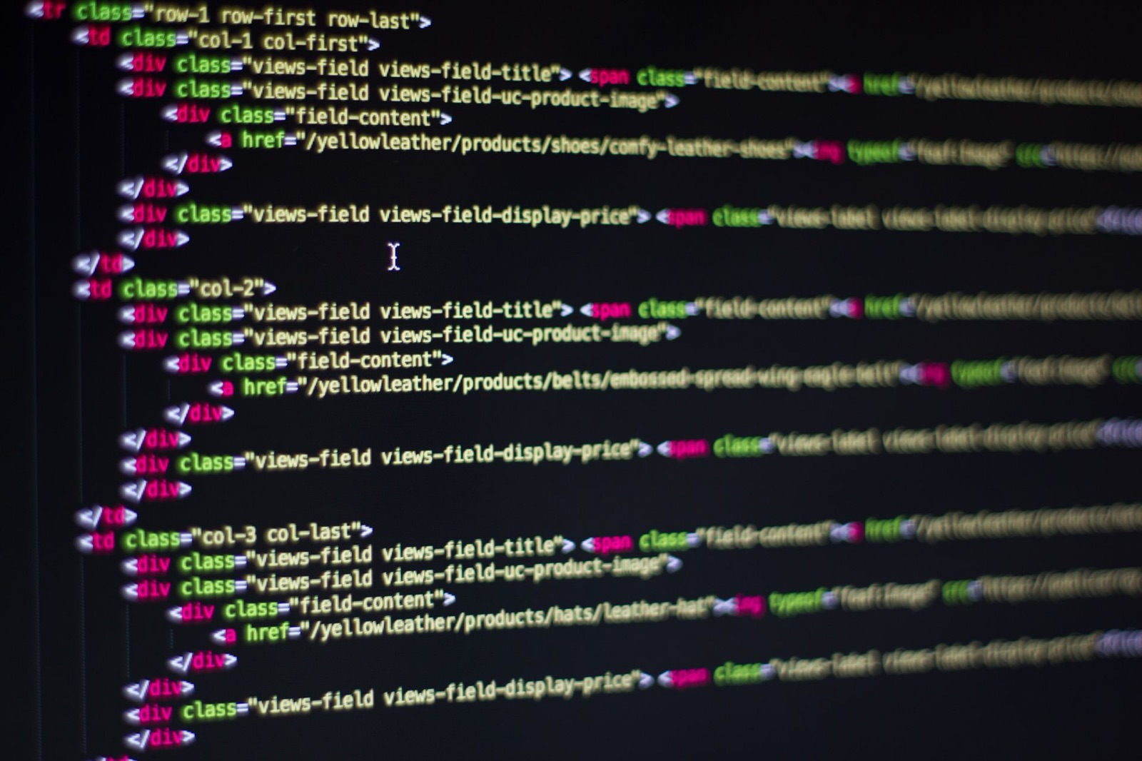 HTML markup displayed on a computer screen in a code editor