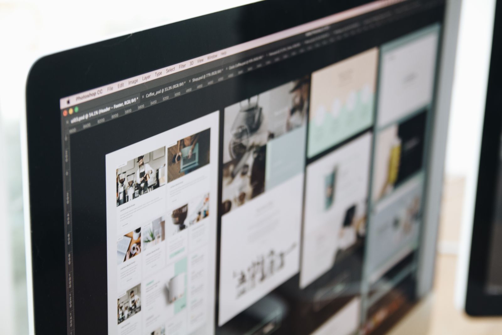 Designer working on website layout
