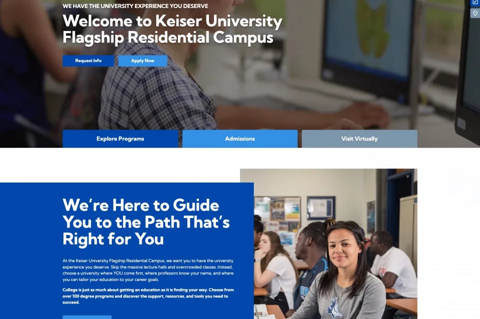 Keiser University website redesign